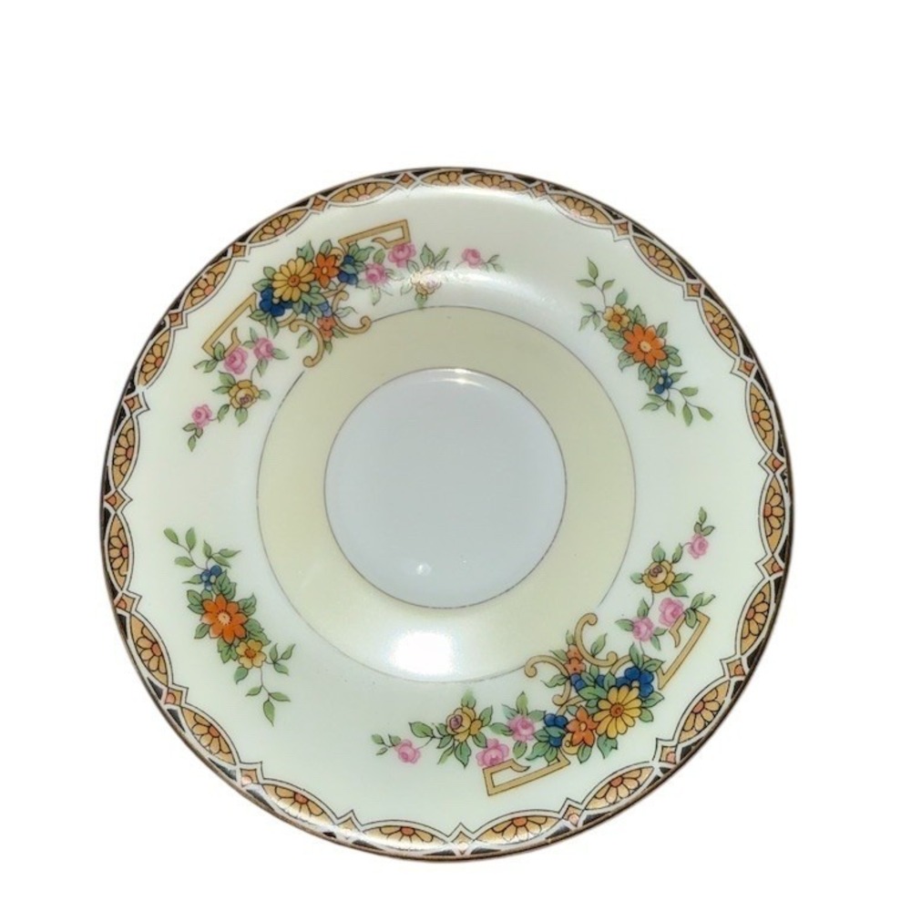 Noritake Renovia Vintage Saucer Floral Gold Trim 5 3/4 in Japan‎ Vintage 50's